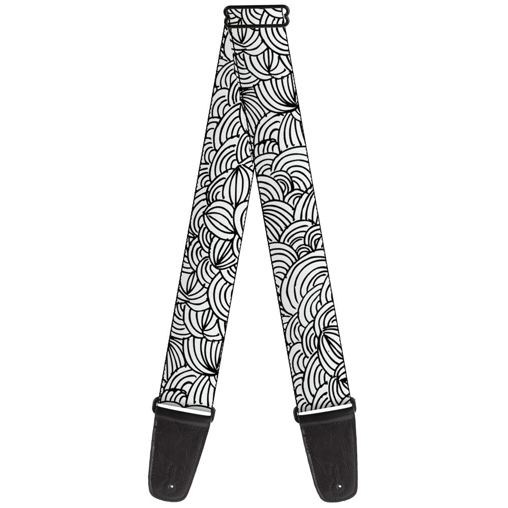 Guitar Strap - Doodle1 White Black Guitar Straps Buckle-Down   