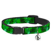 Cat Collar Breakaway - St. Pat's Stacked Shamrocks Greens Breakaway Cat Collars Buckle-Down   