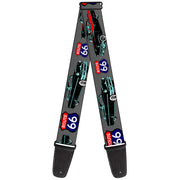 Guitar Strap - Route 66 Classics Gray Guitar Straps Buckle-Down   