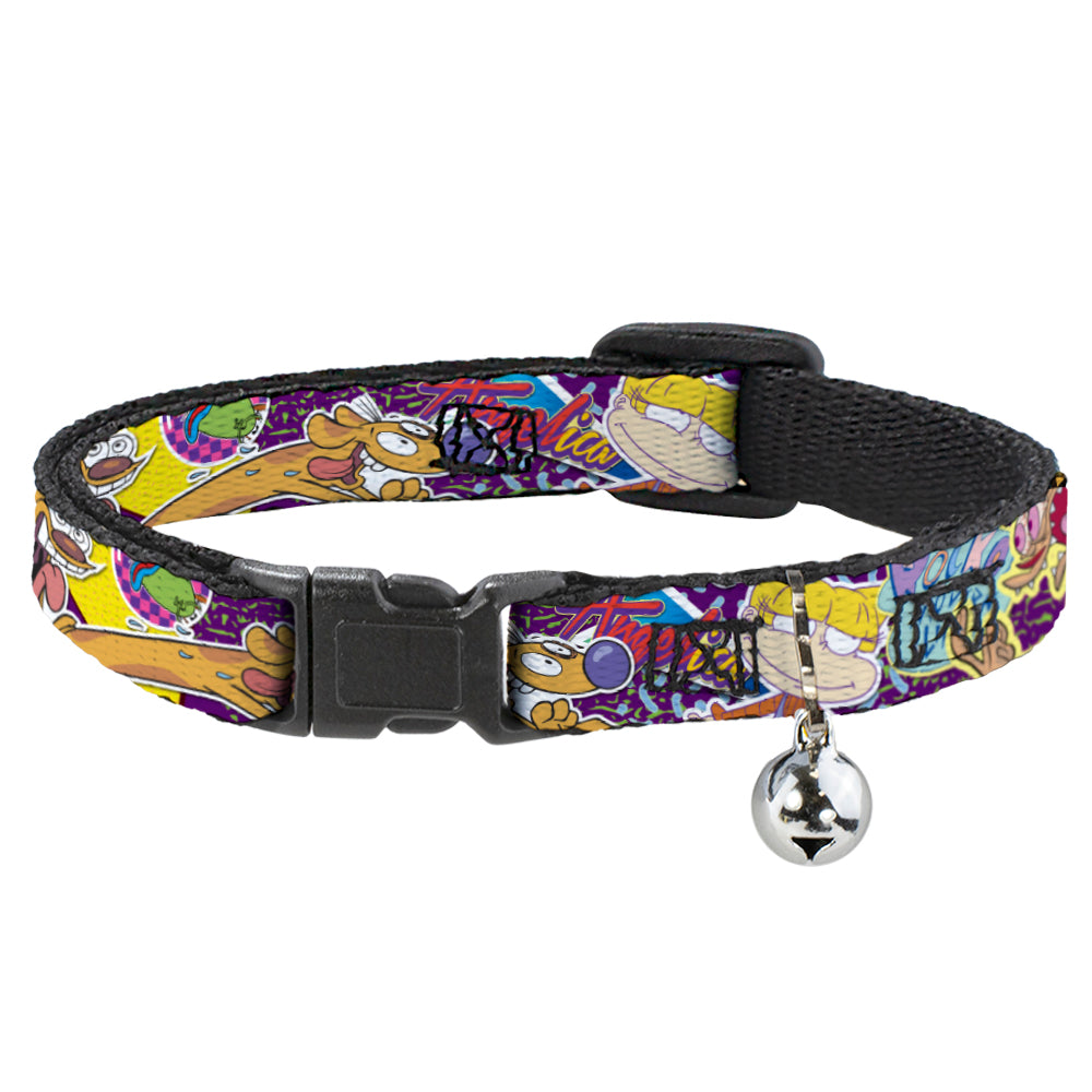 Cat Collar Breakaway with Bell - Nick 90's Rewind 7-Character 4-Logo Collage Breakaway Cat Collars Nick 90s