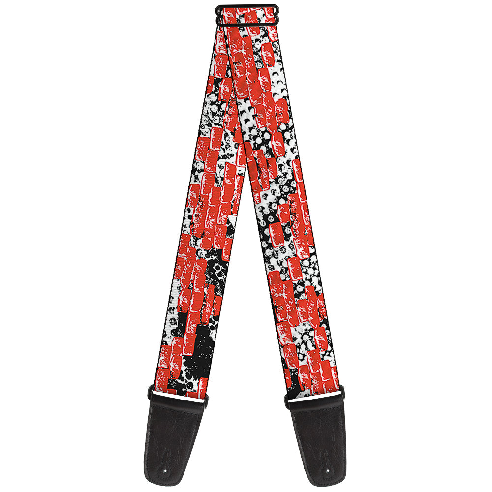 Guitar Strap - Grunge Bricks Orange Guitar Straps Buckle-Down   