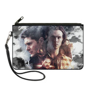 Canvas Zipper Wallet - LARGE - SUPERNATURAL 4-Character Poses Clouds Grays Full Color Canvas Zipper Wallets Supernatural   