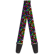 Guitar Strap - Suits $$$ Black Multi Color Guitar Straps Buckle-Down   