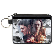 Canvas Zipper Wallet - MINI X-SMALL - SUPERNATURAL 4-Character Poses Clouds Grays Full Color Canvas Zipper Wallets Supernatural   
