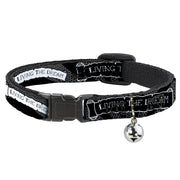 Cat Collar Breakaway - LIVING THE DREAM Scroll Gray Black White Breakaway Cat Collars Buckle-Down   