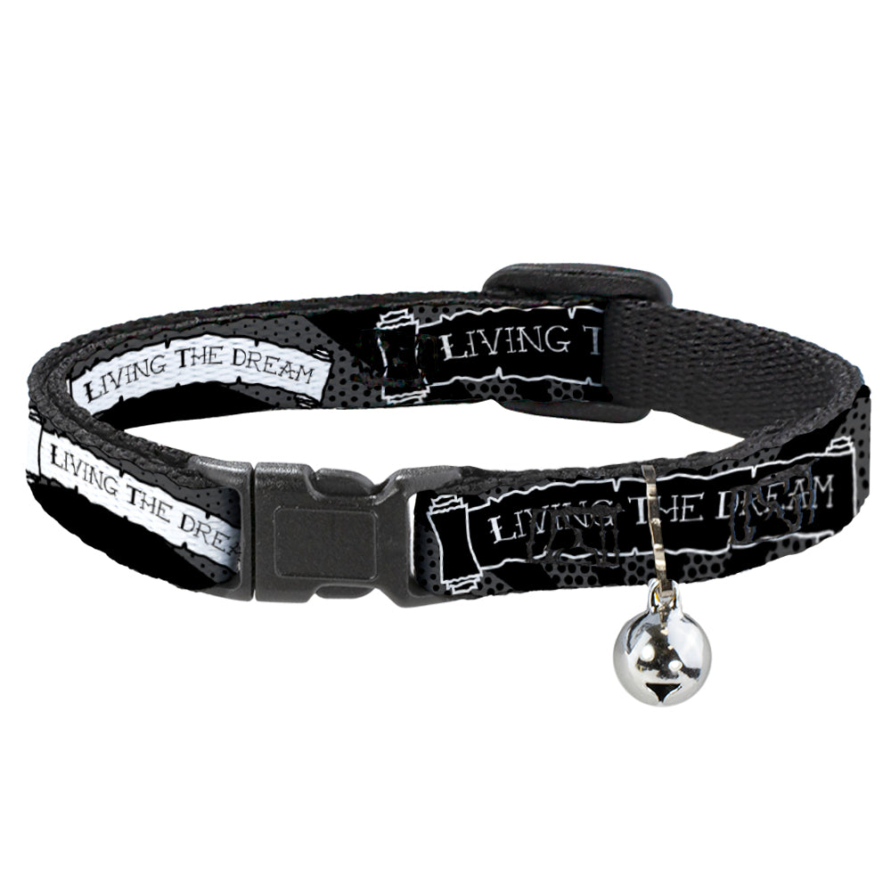 Cat Collar Breakaway - LIVING THE DREAM Scroll Gray Black White Breakaway Cat Collars Buckle-Down   