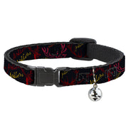 Cat Collar Breakaway - Antlers Black Burgundy Gold Breakaway Cat Collars Buckle-Down   