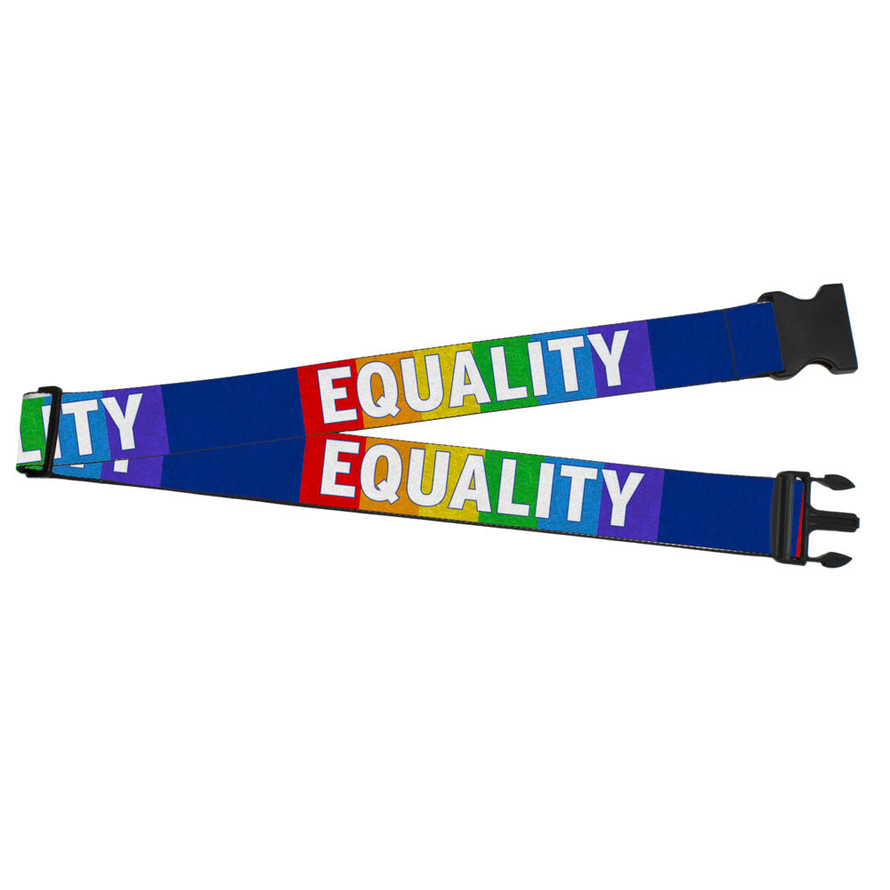Luggage Strap - 2.0" - EQUALITY Blocks Rainbow Blue White Luggage Straps Buckle-Down   