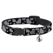 Cat Collar Breakaway - Eighties Hearts Black White Breakaway Cat Collars Buckle-Down   