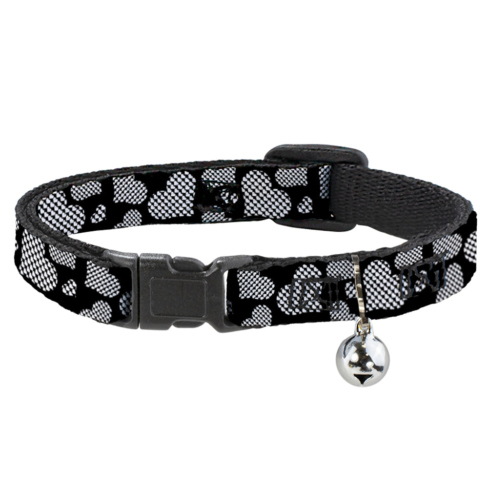 Cat Collar Breakaway - Eighties Hearts Black White Breakaway Cat Collars Buckle-Down   