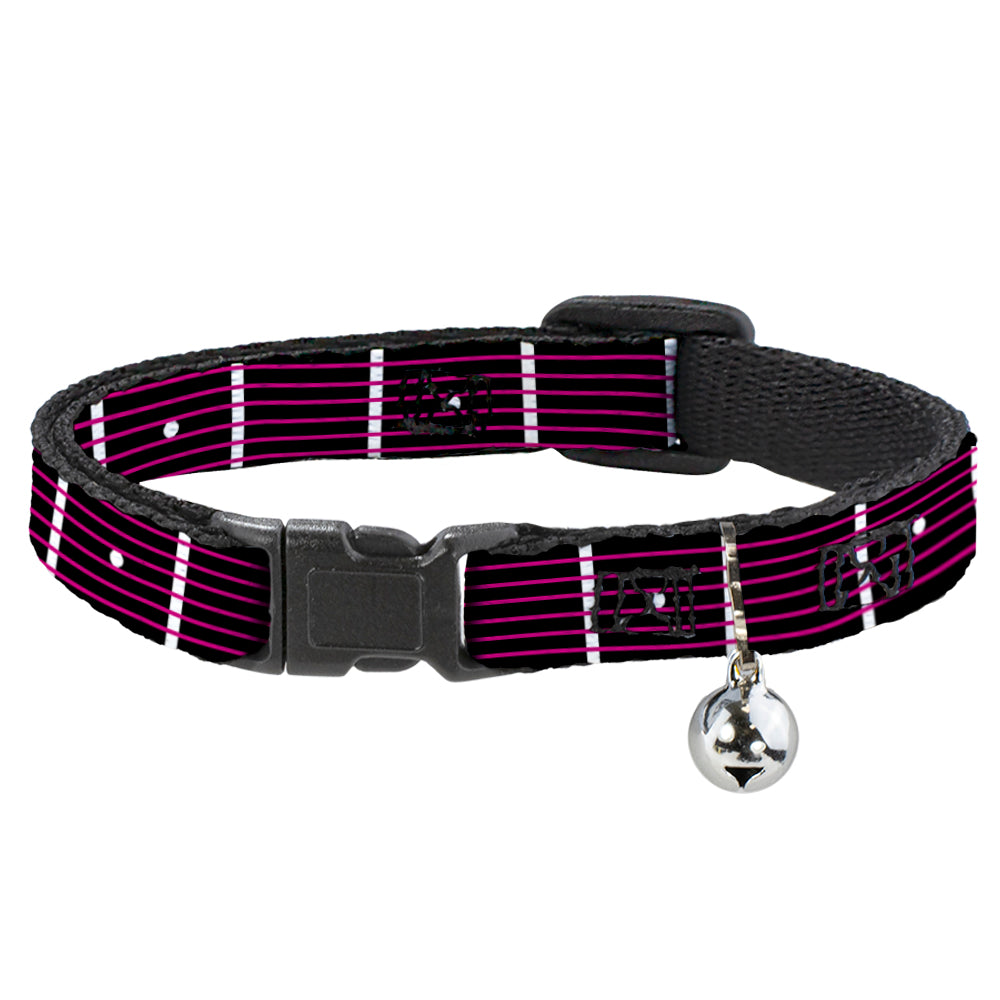 Cat Collar Breakaway - Guitar Neck Black White Pink Breakaway Cat Collars Buckle-Down   