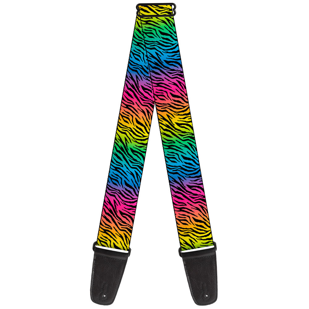 Guitar Strap - Zebra Rainbow Ombre Guitar Straps Buckle-Down   