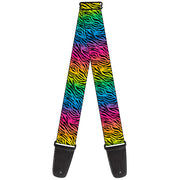 Guitar Strap - Zebra Rainbow Ombre Guitar Straps Buckle-Down   