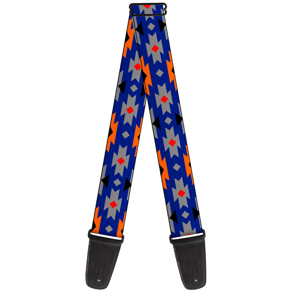 Guitar Strap - Navajo Gray Blue Orange Black Guitar Straps Buckle-Down   