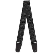 Guitar Strap - Zebra Head Black Gray Guitar Straps Buckle-Down   