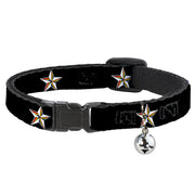 Cat Collar Breakaway - Nautical Star Black White Rainbow Breakaway Cat Collars Buckle-Down   