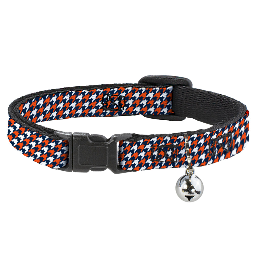 Cat Collar Breakaway - Houndstooth Navy Orange White Breakaway Cat Collars Buckle-Down   