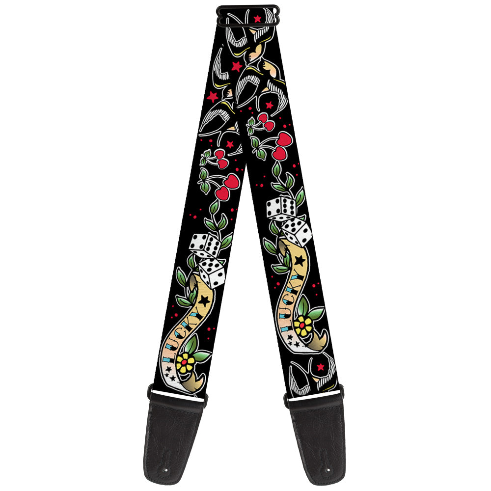 Guitar Strap - Lucky Black Guitar Straps Buckle-Down   