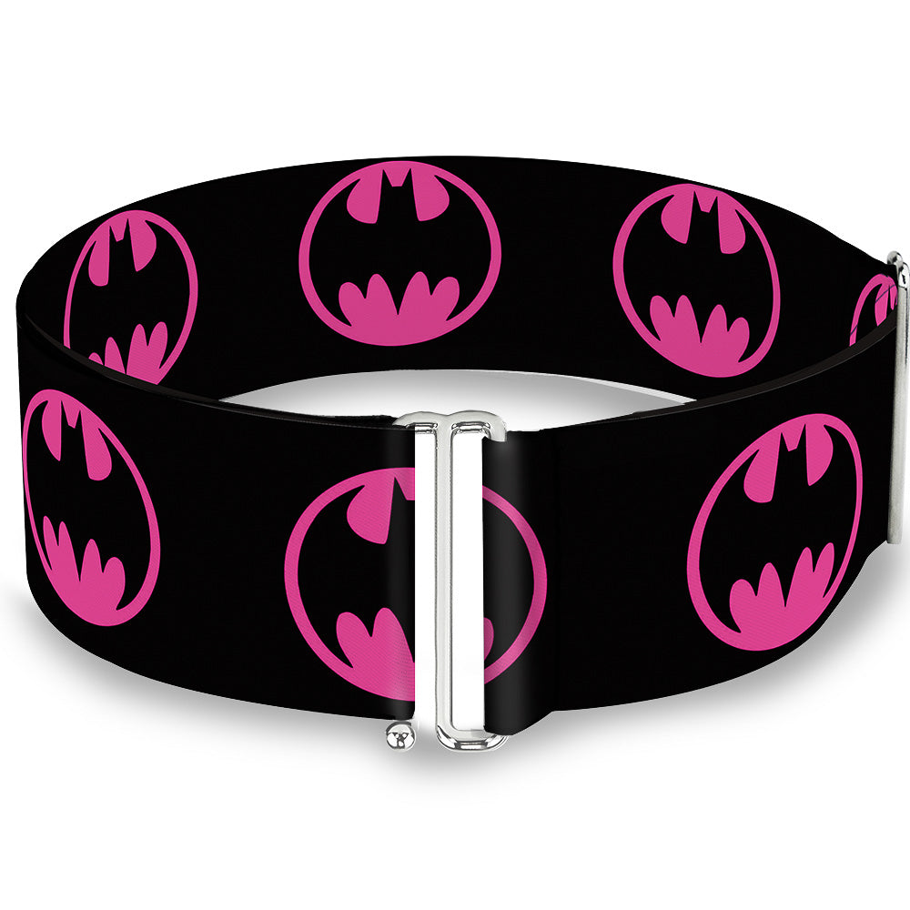 Cinch Waist Belt - Bat Signal-4 Black Fuchsia Womens Cinch Waist Belts DC Comics   