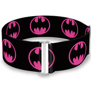 Cinch Waist Belt - Bat Signal-4 Black Fuchsia Womens Cinch Waist Belts DC Comics   