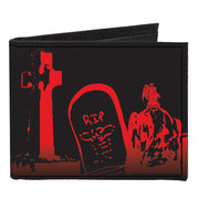 Canvas Bi-Fold Wallet - Graveyard Black Red Canvas Bi-Fold Wallets Buckle-Down   