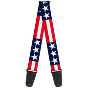 Guitar Strap - Stars & Stripes Blue White Red White Guitar Straps Buckle-Down   
