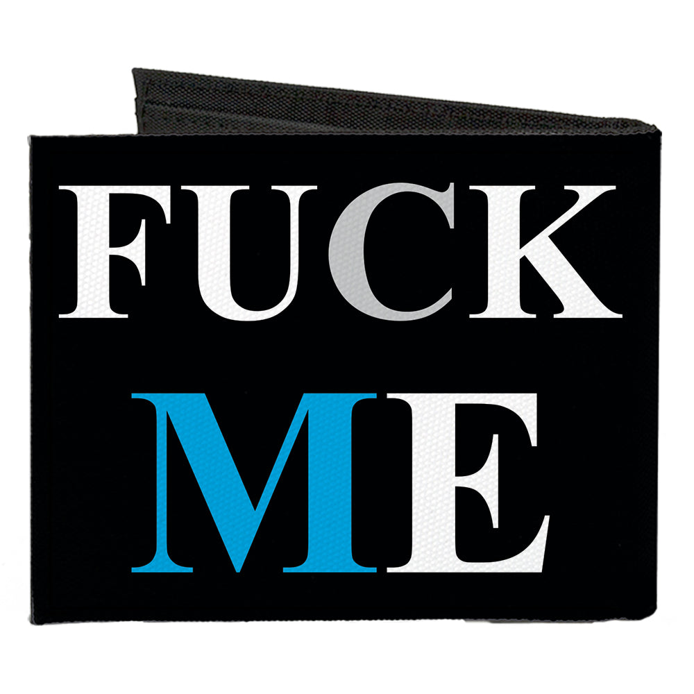 Canvas Bi-Fold Wallet - FUCK YOU FUCK ME Black White Blue Canvas Bi-Fold Wallets Buckle-Down   