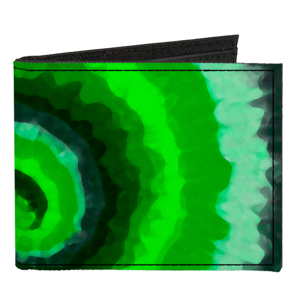 Canvas Bi-Fold Wallet - Tie Dye Swirl Green Blue Purple Canvas Bi-Fold Wallets Buckle-Down   