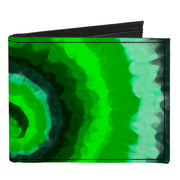 Canvas Bi-Fold Wallet - Tie Dye Swirl Green Blue Purple Canvas Bi-Fold Wallets Buckle-Down   