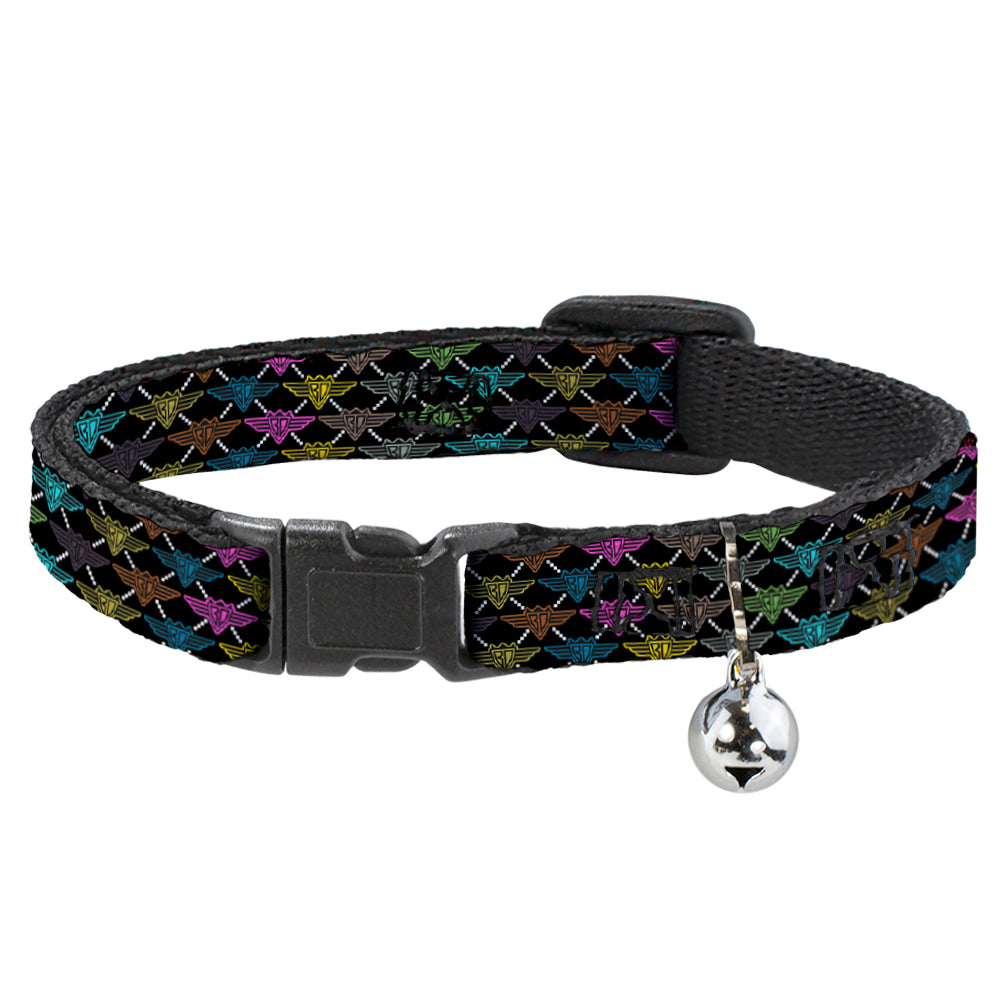 Cat Collar Breakaway - BD Monogram Black Multi Neon Breakaway Cat Collars Buckle-Down   
