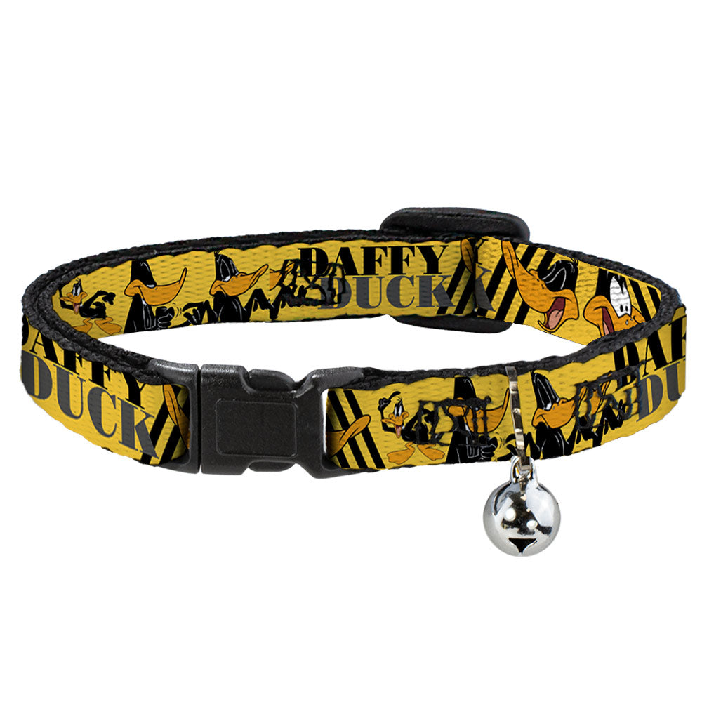 Cat Collar Breakaway - DAFFY DUCK w Poses Yellow Black Breakaway Cat Collars Looney Tunes   
