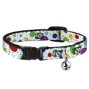 Cat Collar Breakaway - Dots Grid3 White Gray Multi Color Breakaway Cat Collars Buckle-Down   