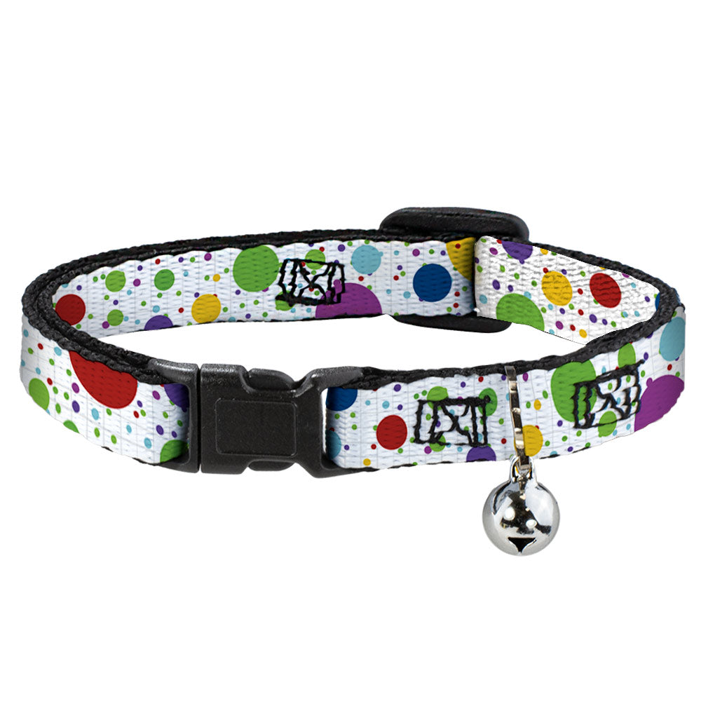 Cat Collar Breakaway - Dots Grid3 White Gray Multi Color Breakaway Cat Collars Buckle-Down   