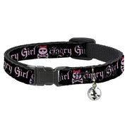 Cat Collar Breakaway - Angry Girl Black Pink Breakaway Cat Collars Buckle-Down   