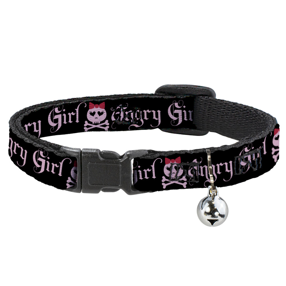 Cat Collar Breakaway - Angry Girl Black Pink Breakaway Cat Collars Buckle-Down   