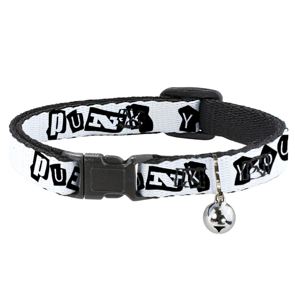 Cat Collar Breakaway - Punk You White Black Breakaway Cat Collars Buckle-Down   