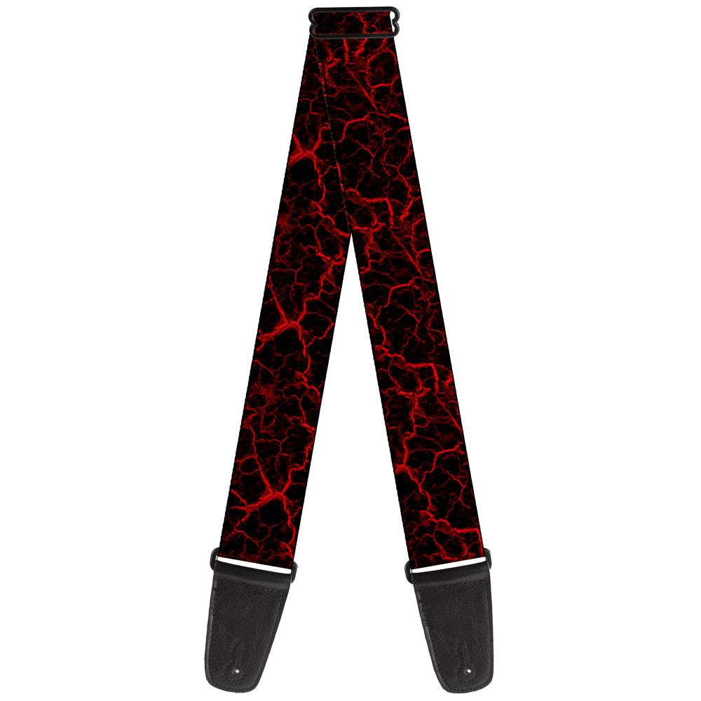 Guitar Strap - Marble Black Red Guitar Straps Buckle-Down   