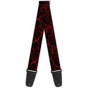 Guitar Strap - Marble Black Red Guitar Straps Buckle-Down   