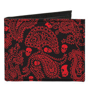 Canvas Bi-Fold Wallet - Bandana Skulls Black Red Canvas Bi-Fold Wallets Buckle-Down   