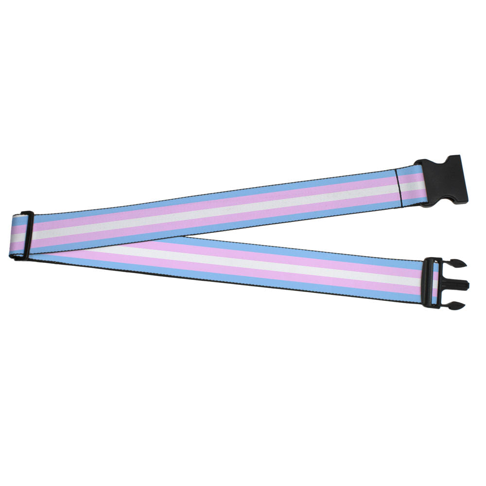 Luggage Strap - 2.0" - Flag Transgender Baby Blue Baby Pink White Luggage Straps Buckle-Down   