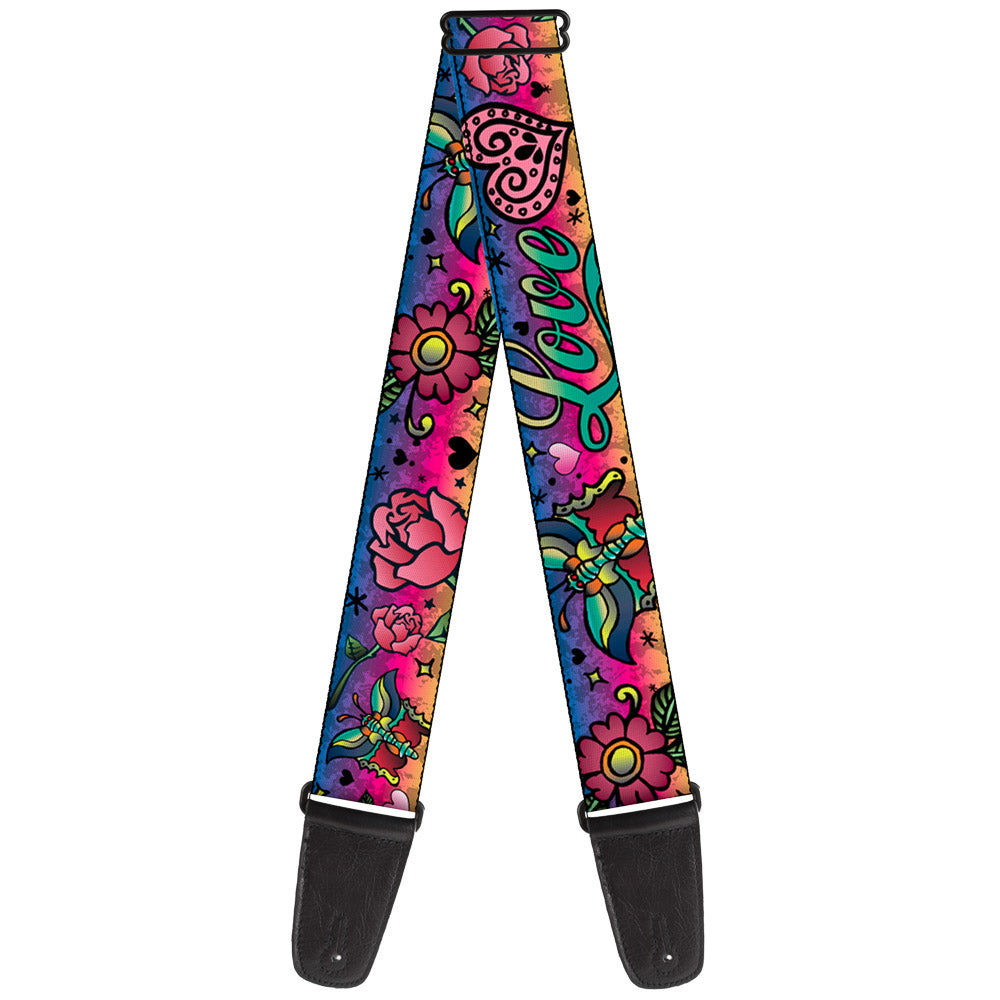 Guitar Strap - Love Love Purple Guitar Straps Buckle-Down   