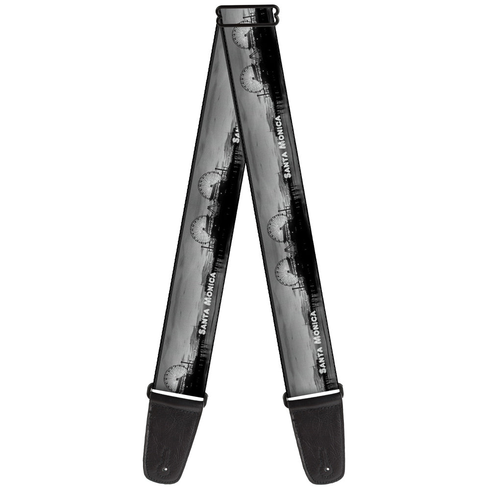 Guitar Strap - Vivid SANTA MONICA Pier Skyline Grays White Guitar Straps Buckle-Down   