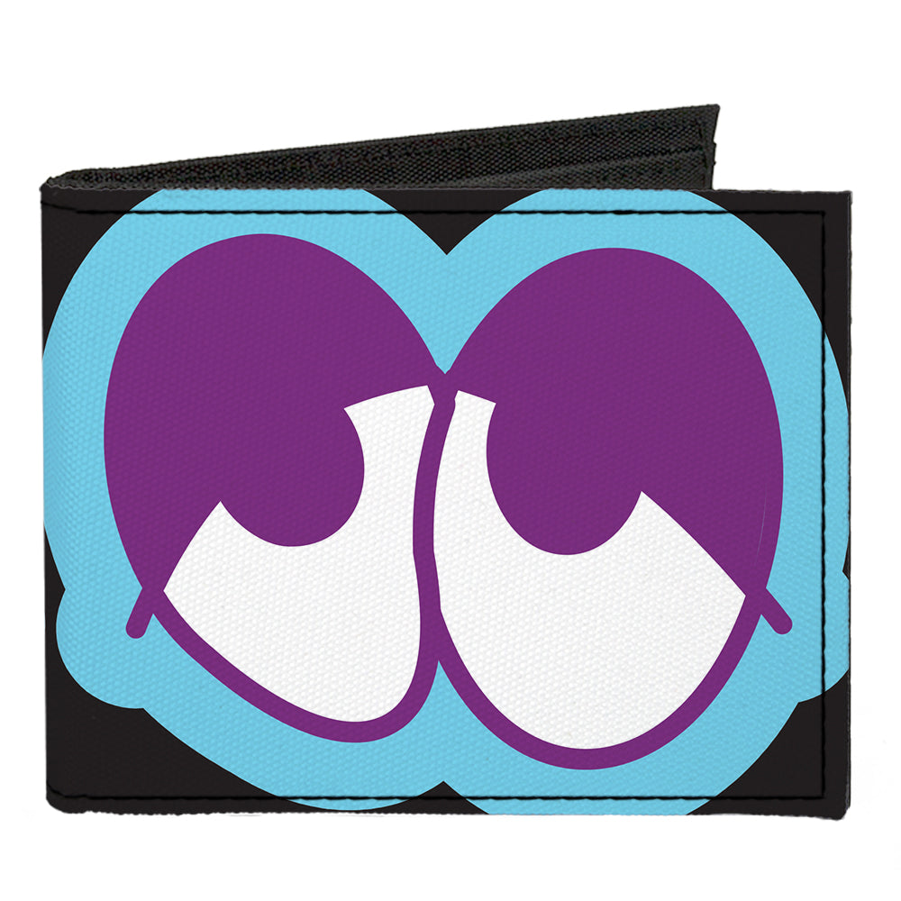 Canvas Bi-Fold Wallet - Dopey Eyes Black Baby Blue Purple Canvas Bi-Fold Wallets Buckle-Down   