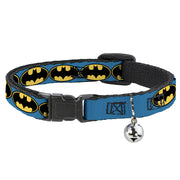 Cat Collar Breakaway - Bat Signal-3 Blue Black Yellow Breakaway Cat Collars DC Comics   
