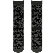 Sock Pair - Polyester - Skull Pile Black Gray - CREW Socks Buckle-Down   
