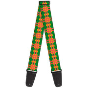 Guitar Strap - Plaid Gold Green Pink Guitar Straps Buckle-Down   