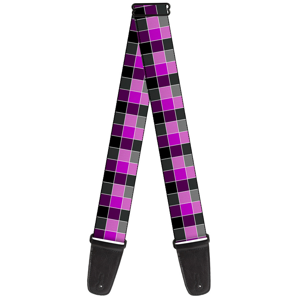 Guitar Strap - Checker Mosaic Purple Guitar Straps Buckle-Down   