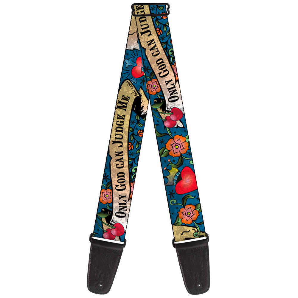 Guitar Strap - Only God Can Judge Me Blue Guitar Straps Buckle-Down   