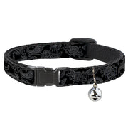 Cat Collar Breakaway - Bandana Black Gray Breakaway Cat Collars Buckle-Down   