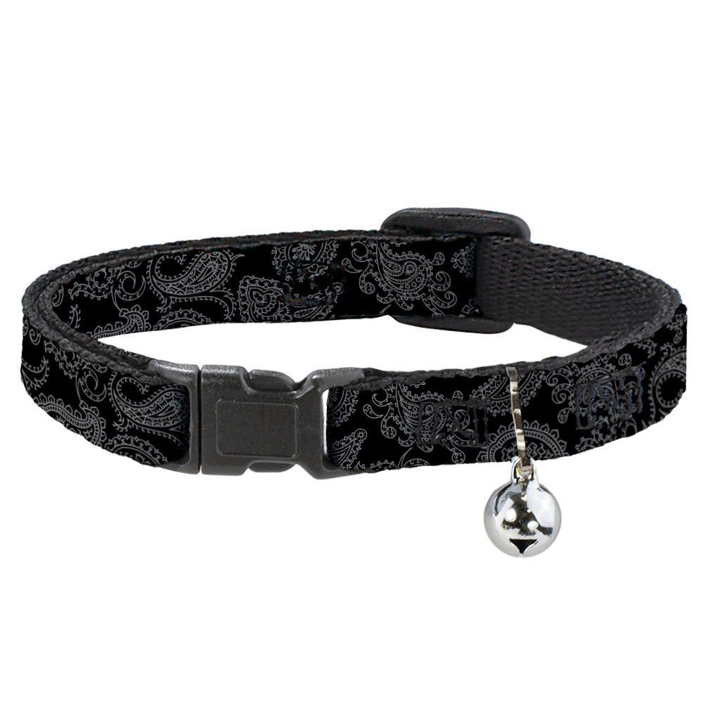 Cat Collar Breakaway - Bandana Black Gray Breakaway Cat Collars Buckle-Down   